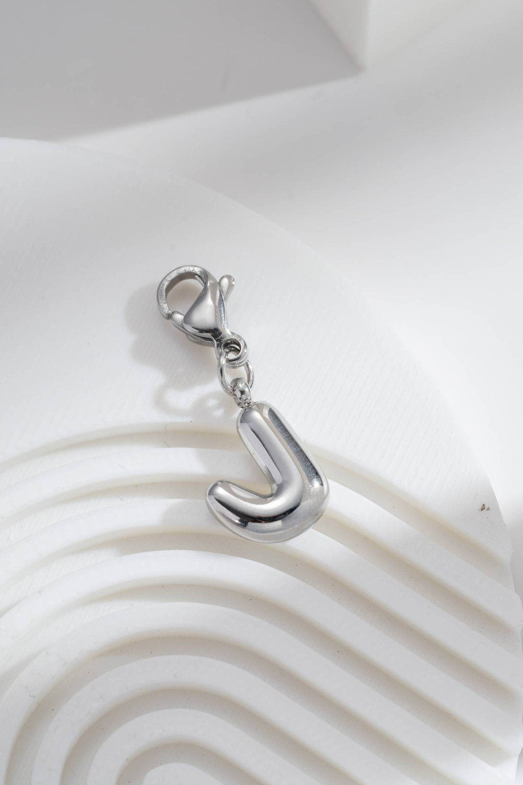 Pendentifs Charm Alphabet Acier Inoxydable argenté