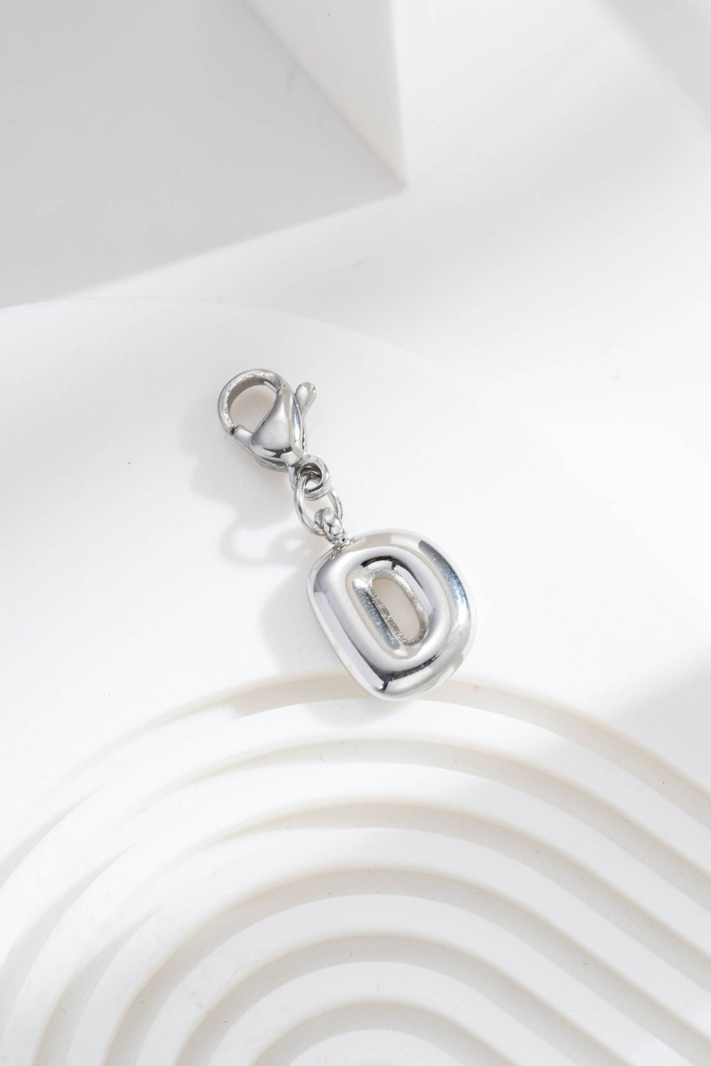 Pendentifs Charm Alphabet Acier Inoxydable argenté