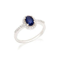 Bague Fever Ovale Avec Saphire Et Oxyde De Zirconium, Argent 925