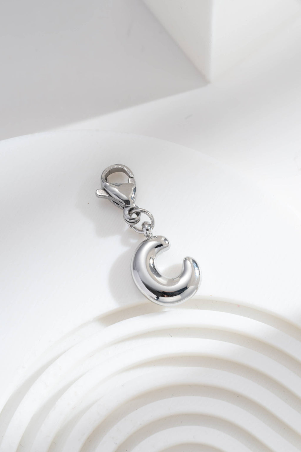 Pendentifs Charm Alphabet Acier Inoxydable argenté