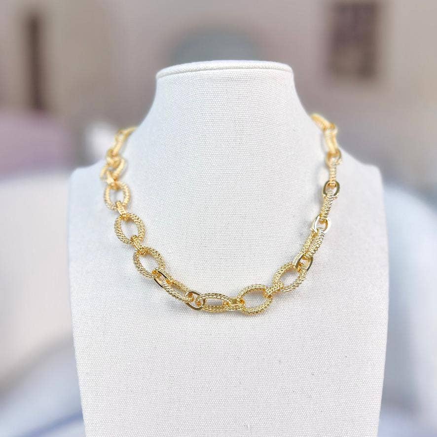 Collier Chaîne Épaisse en Or, Ras-du-cou Câble & Trombone