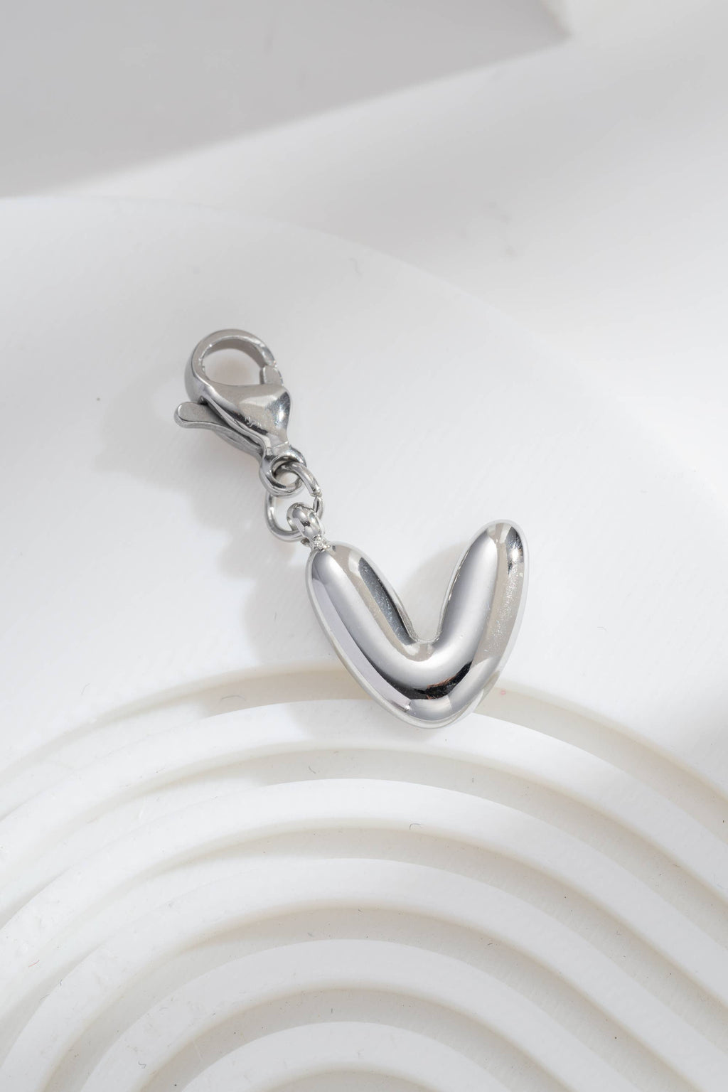 Pendentifs Charm Alphabet Acier Inoxydable argenté