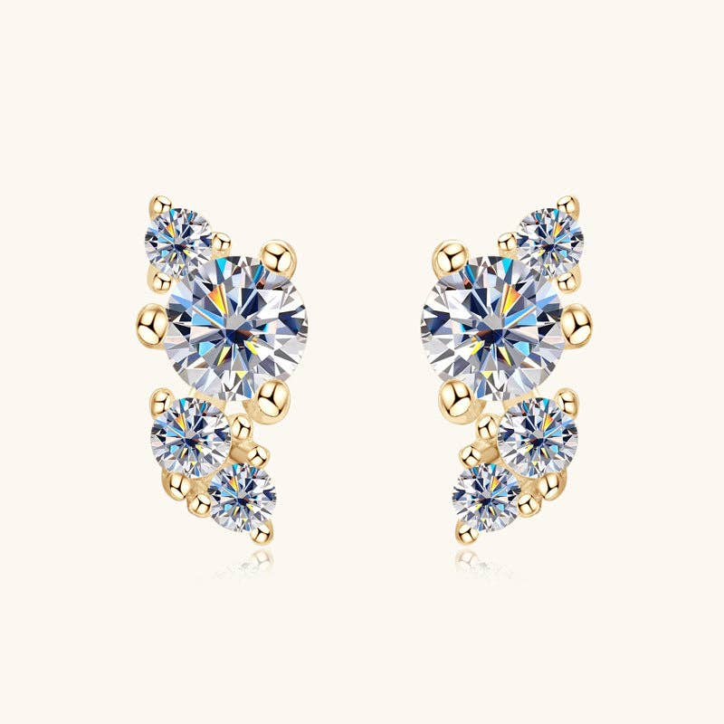 Clous d'oreilles de mariage Moissanite en argent sterling 925