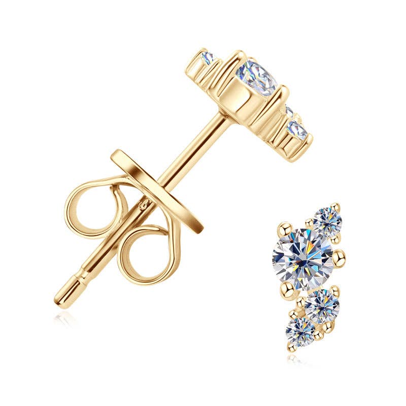 Clous d'oreilles de mariage Moissanite en argent sterling 925