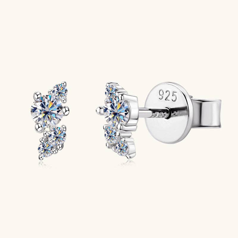 Clous d'oreilles de mariage Moissanite en argent sterling 925