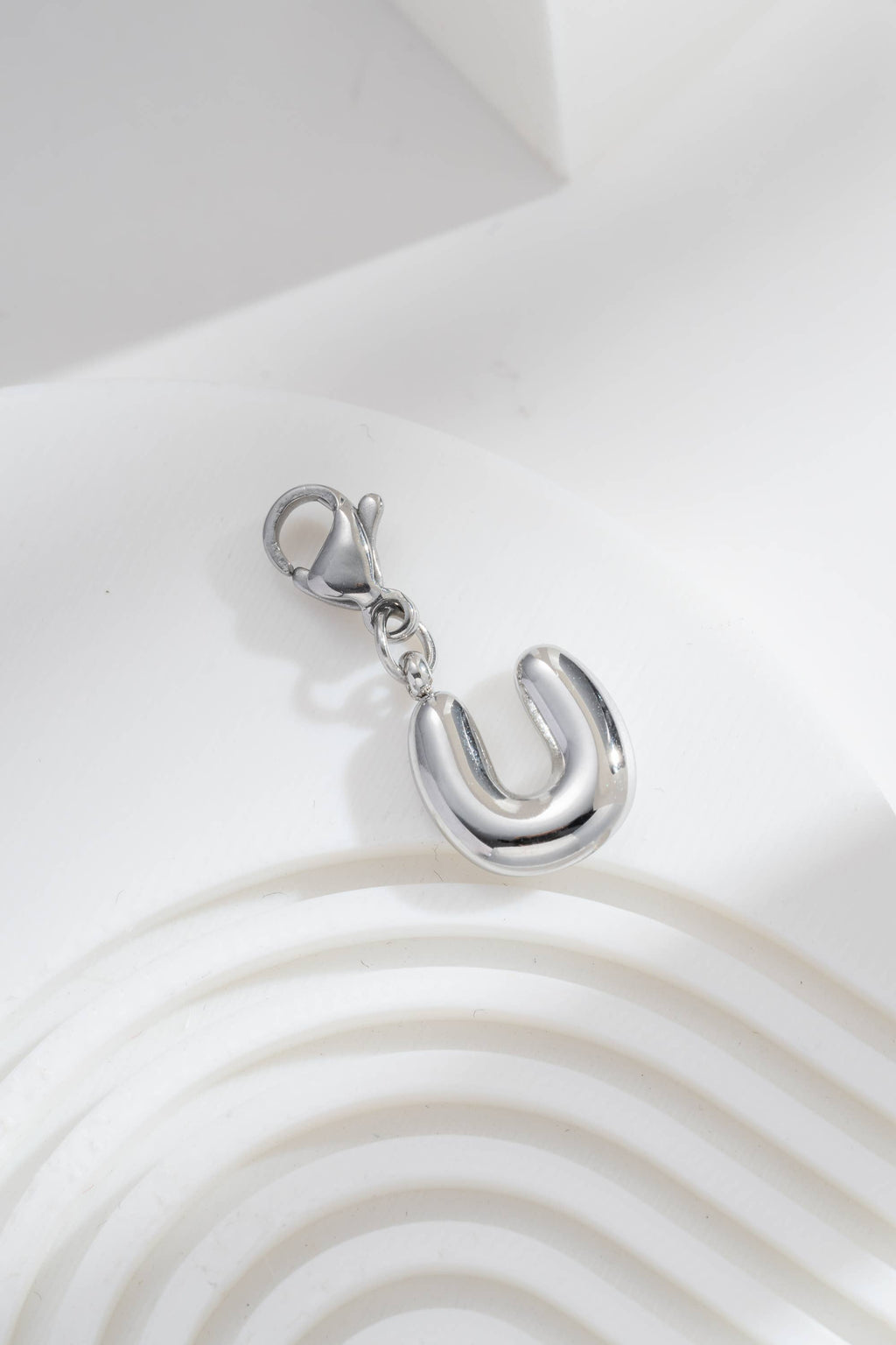 Pendentifs Charm Alphabet Acier Inoxydable argenté