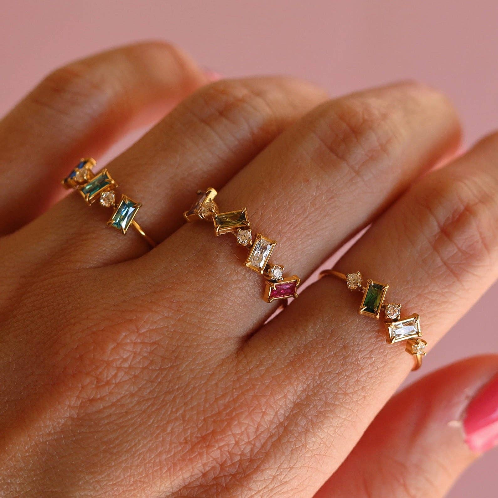 Dara - Bague Multi-pierres en Or