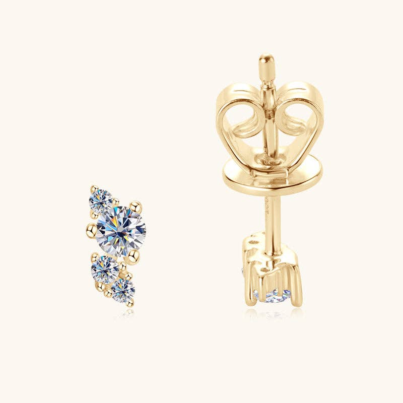 Clous d'oreilles de mariage Moissanite en argent sterling 925