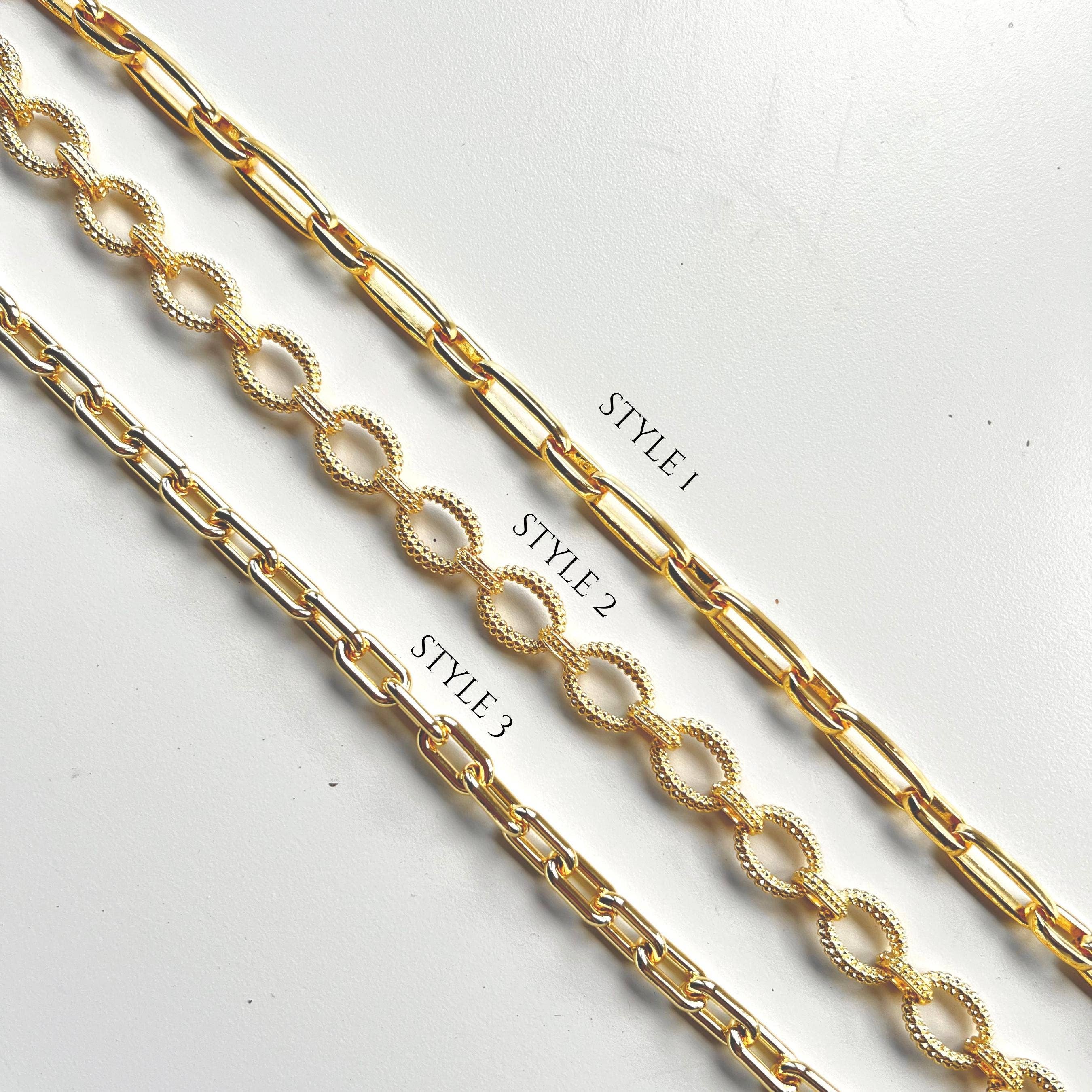 Collier Chaîne Épaisse en Or, Ras-du-cou Câble & Trombone