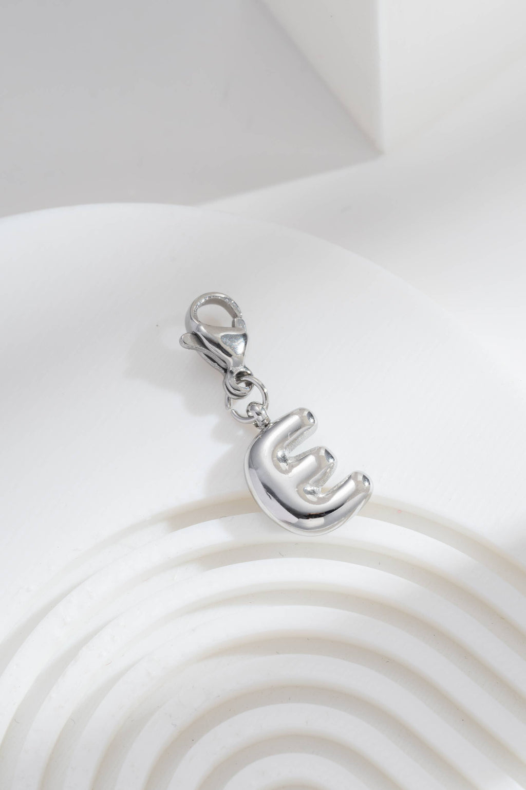 Pendentifs Charm Alphabet Acier Inoxydable argenté