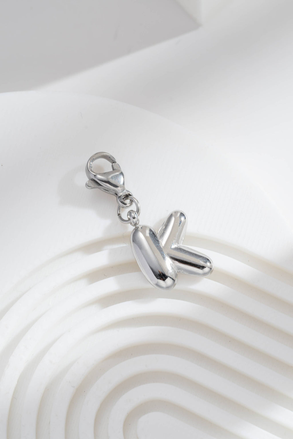 Pendentifs Charm Alphabet Acier Inoxydable argenté