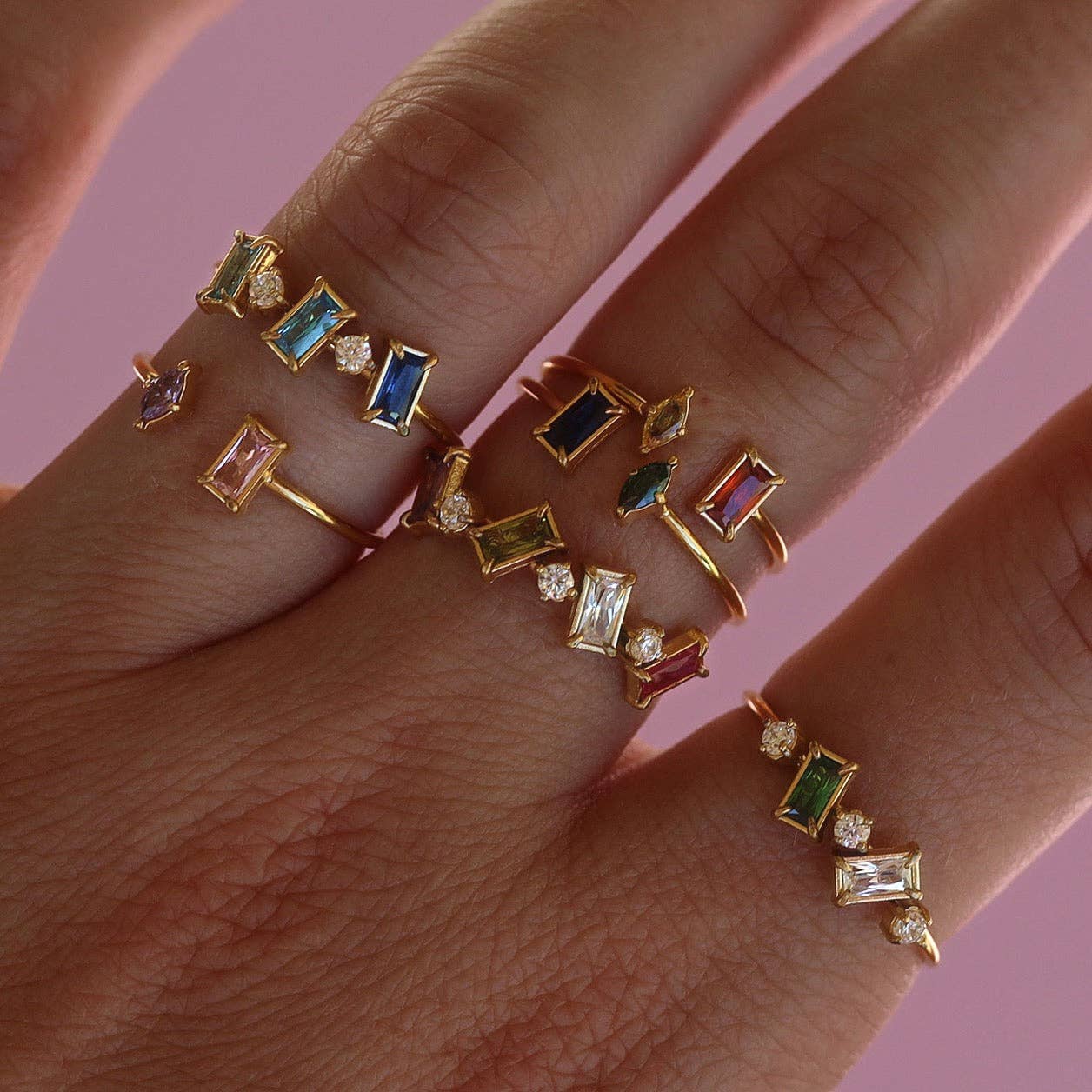 Dara - Bague Multi-pierres en Or