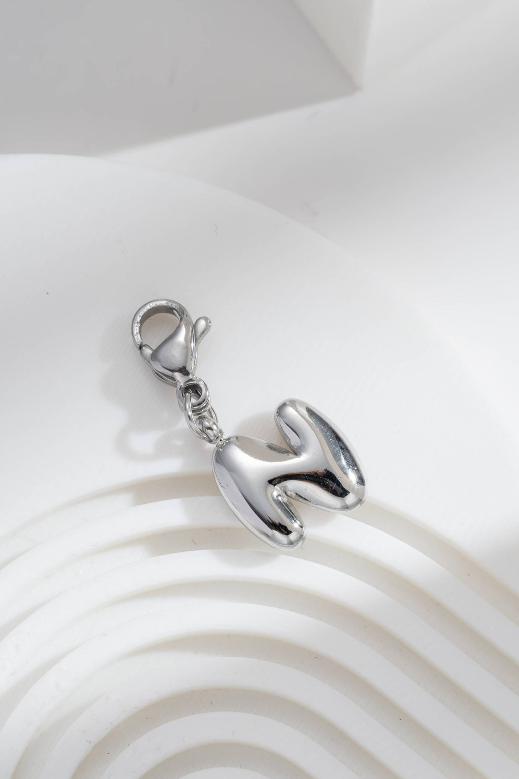 Pendentifs Charm Alphabet Acier Inoxydable argenté