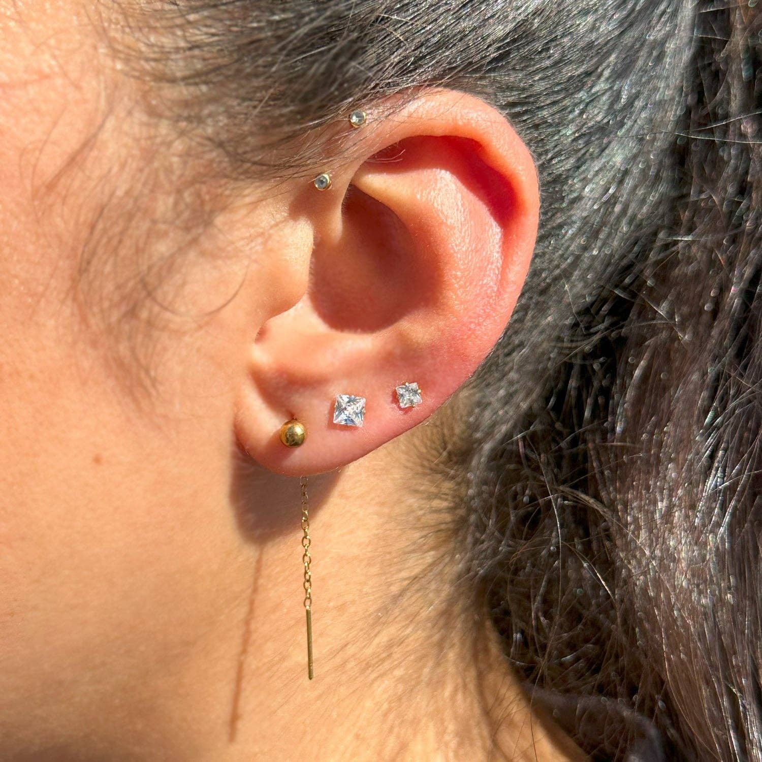 Chaîne d'oreille à pois | Plaqué or 18 carats