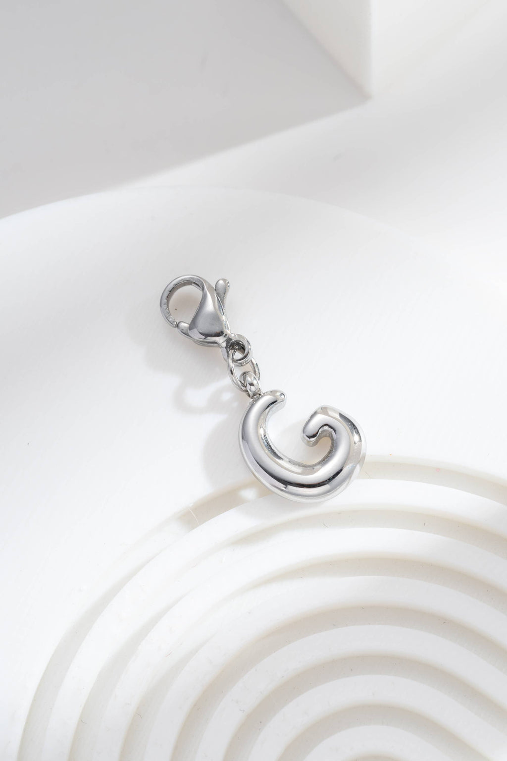 Pendentifs Charm Alphabet Acier Inoxydable argenté